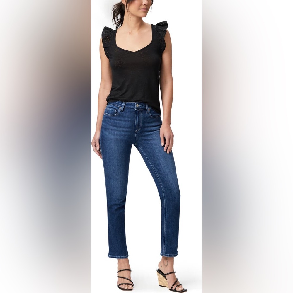 Paige Cindy High Waist Ankle Straight Leg Jeans